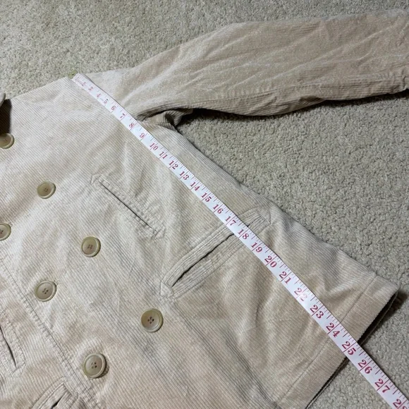 Uniqlo Ines de la Fressange Corduroy Double Breasted Pea Coat Jacket Medium - Picture 12 of 16